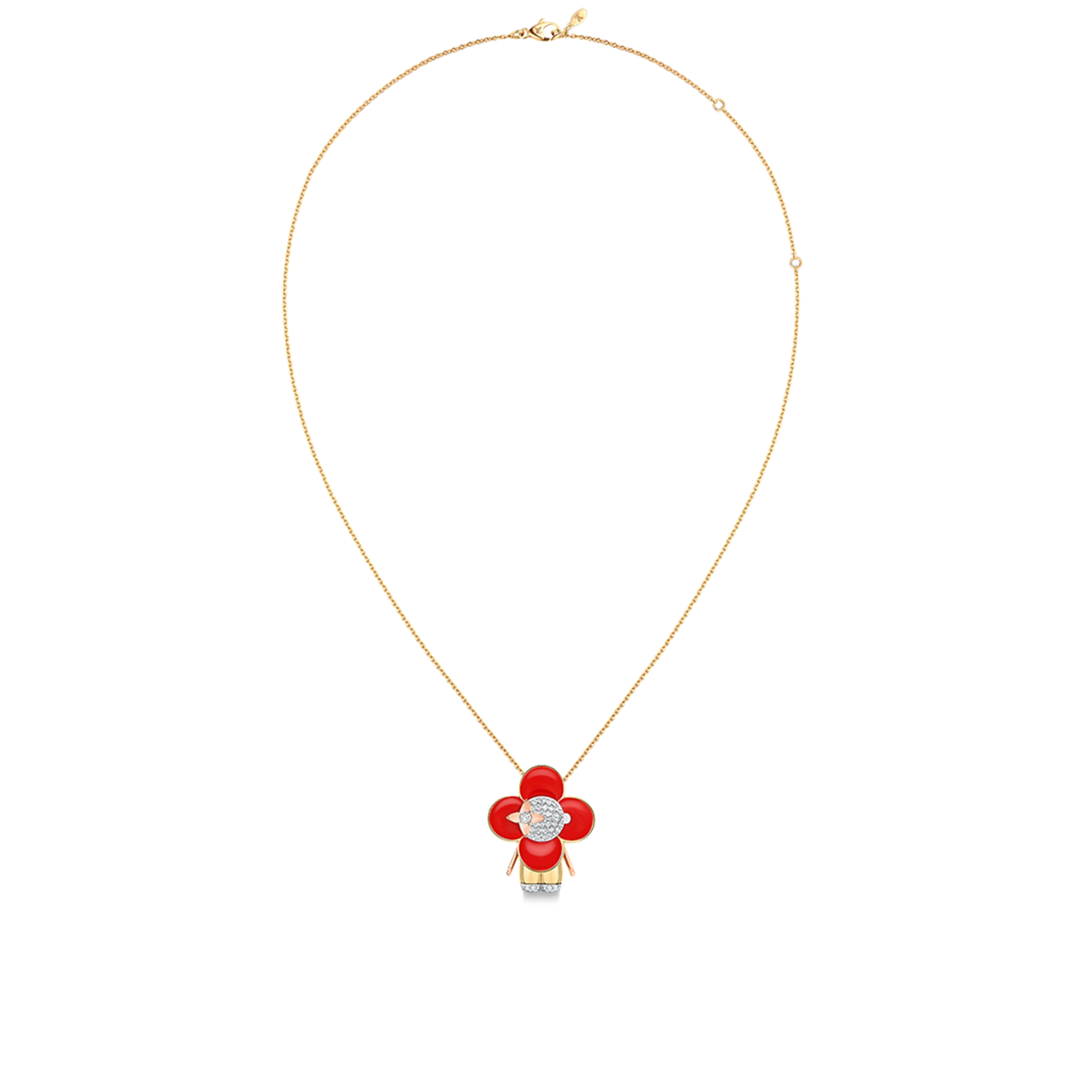 LOUIS VUITTON VIVIENNE 18K GOLD DIAMOND NECKLACE Q93801 LOUIS VUITTON VIVIENNE 18K GOLD DIAMOND NECKLACE Q93801